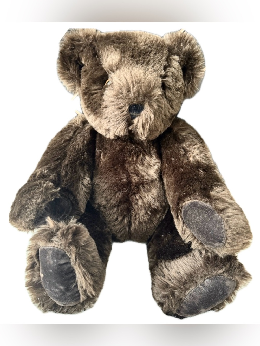 Vermont Teddy Bear Classic 18" Jointed Brown Plush Bear Handmade USA Collectible